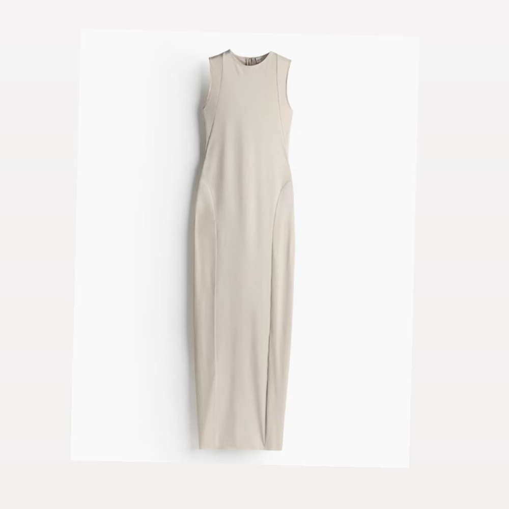 Elegant Cream Sleeveless Dress